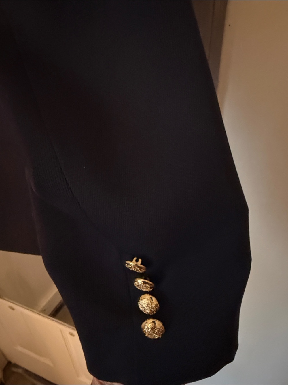 Lauren Ralph Lauren Navy Blazer with Gold Crest Buttons - Picture 3 of 6